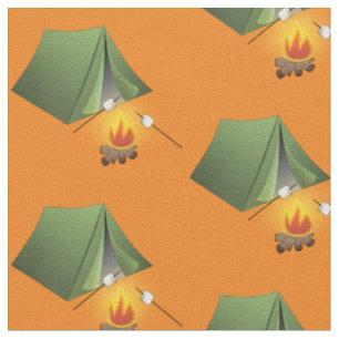 Tissu Tente de camping et Motif de feu de camp