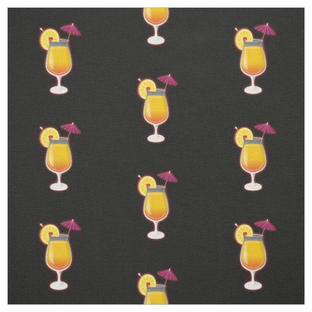 Tissu Tequila Sunrise Cocktail Motif (Échantillon)