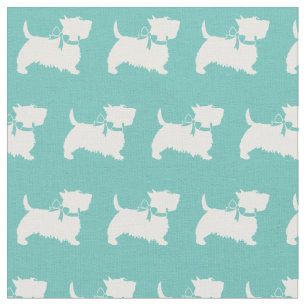 Tissu Térrier Écossais Chien Scottie Scotty Sarcelle