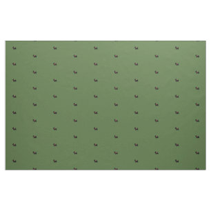 Tissu Terriers écossais sur le vert avec l'arc rouge