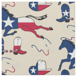 Tissu Texas Drapeau Chevaux Casquettes et bottes lt tan
