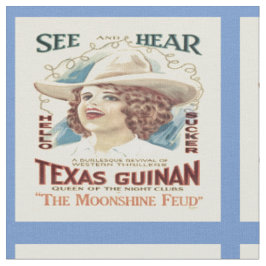 Tissu Texas Guinan Cowgirl Singer Western Fabric