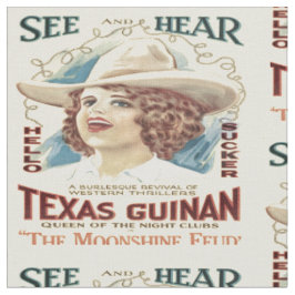 Tissu Texas Guinan Cowgirl Singer Western Fabric