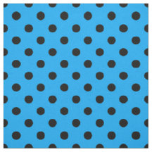Textile Pois noir bleu