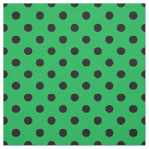 Textile Pois noir vert