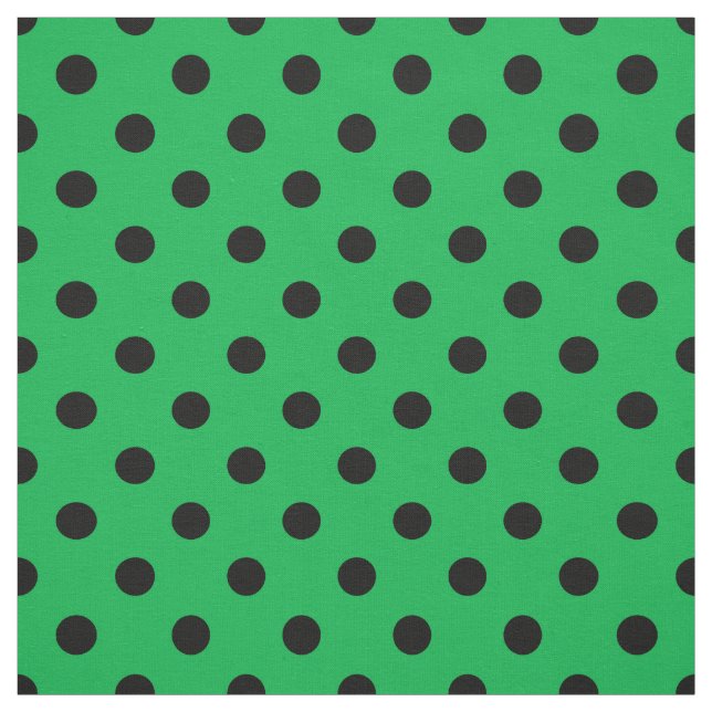Tissu Textile Pois noir vert (Échantillon)