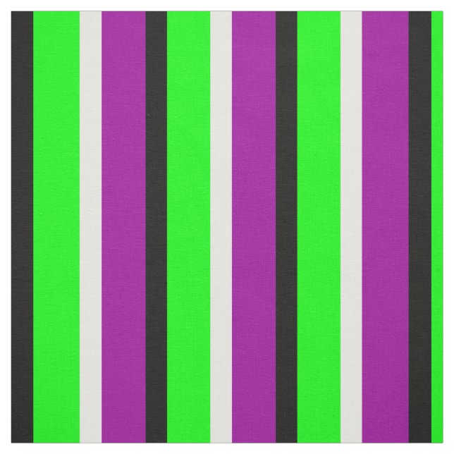 Tissu Textile vert à bandes violettes (Échantillon)