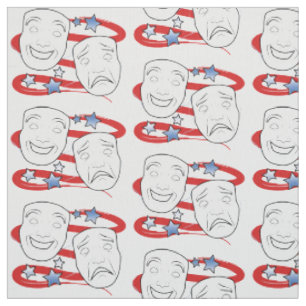 Tissu Théâtre américain avec des masques de drame