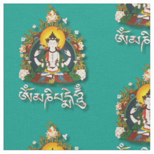 Tissu Tibétain de bourdonnement de Bouddha Amitabha OM
