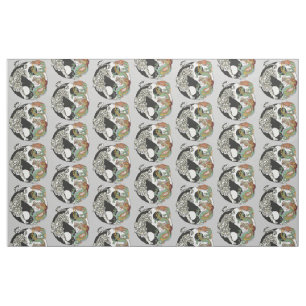 Tissu Tigre blanc contre dragon vert au Yin yang