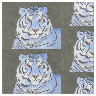 Tissu Tigre bleu