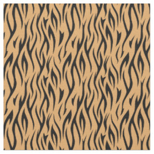 Tissu Tigre noir et orange