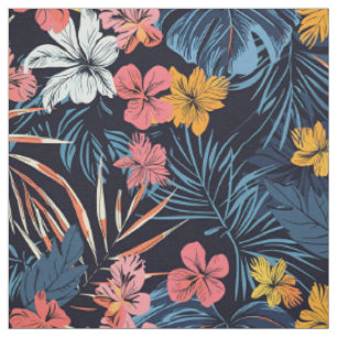 Tissu Titre : Rêve de la nuit d'été : Hibiscus tropical