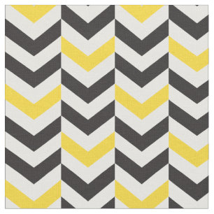 Tissu Toile Chevron Gris et Jaune