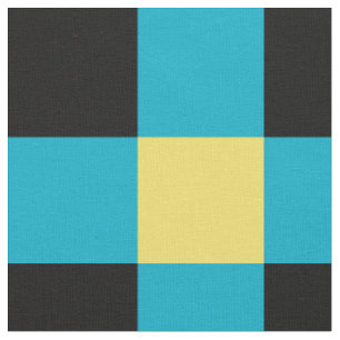 Tissu Toile de motif en damier noir, bleu et jaune