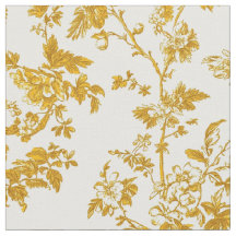 Toile de moutarde fleurs vignes