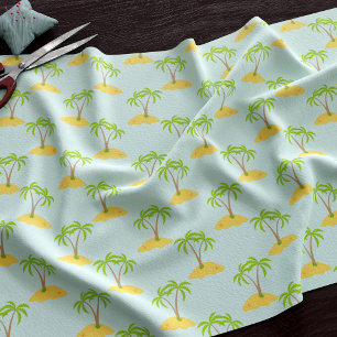Tissu Toile de palmier Cartoon Tropical Island Motif Fab