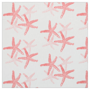 Tissu toile Plage d'étoile de mer rose rouge