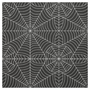 Tissu Toiles d'araignée de Halloween sur le noir