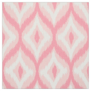 Tissu Tons blancs et roses Quatrefoil Ikat Motif
