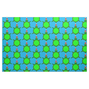 Tissu Tortue de Noël mignonne avec coquille de fleurs