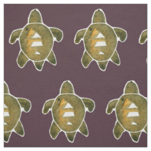 Tissu Tortue Tribal Petroglyph Style Art Bourgogne Rouge