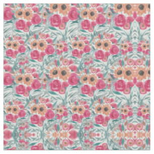 Tissu Tournesol Fleur sauvage aquarelle motif floral