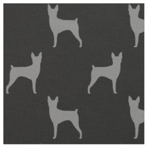 Tissu Toy Fox Terrier Chien Silhouettes Motivées
