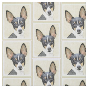 Tissu Toy Fox Terrier Peinture - Cute Original Dog Art