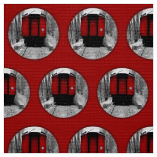 Tissu Train victorien de vapeur de cambuse rouge