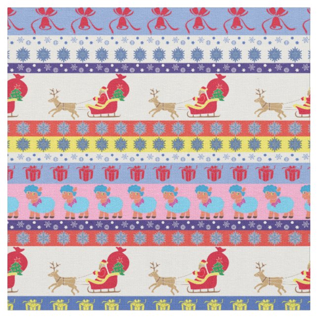Tissu traîneau du Père Noël (Fermer)