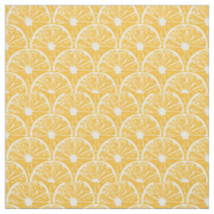 Tissu Tranches orange, motif de fruits tropicaux