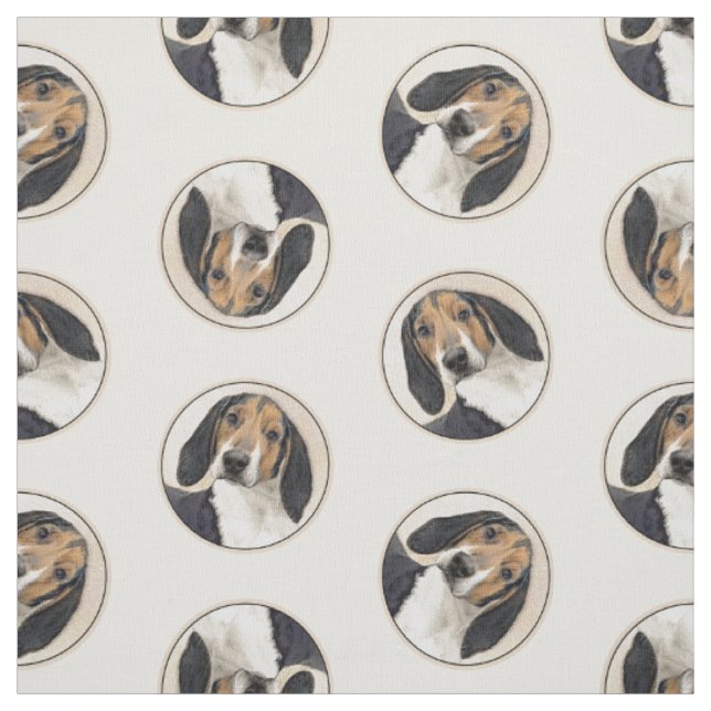Tissu Treeing Walker Coonhound Peinture Chien Art origin (Échantillon)