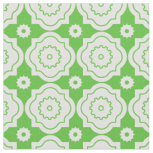 Tissu Treillis marocain vert citron - Motif à engrenages