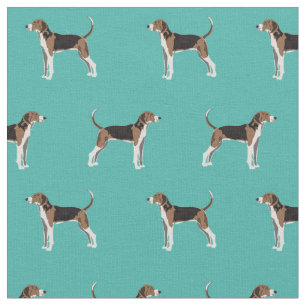 Tissu Trekking Walker Coonhound dog turquoise