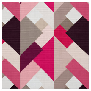 Tissu Triangles abstraites modernes, rose fuchsia et