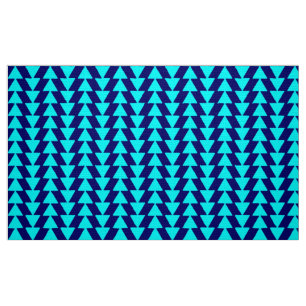 Tissu Triangles d'encre - Cyan sur bleu foncé