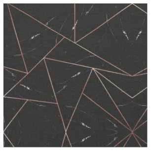 Tissu Triangles en marbre géométrique noir - Outline or