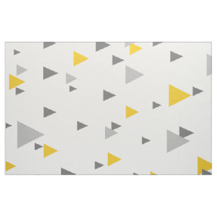 Tissu Triangles gris et jaune modernes Motif géométrique