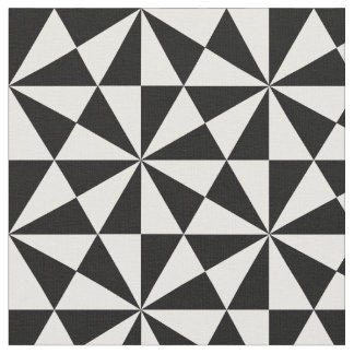 Tissu Triangles noir et blanc motif