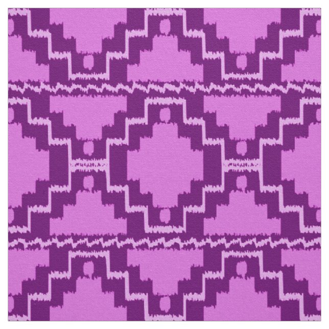Tissu Tribal aztèque d'Ikat - pourpre et violette (Échantillon)