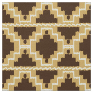 Tissu Tribal aztèque d'Ikat - Tan, brun et crème