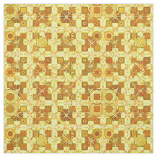 Tissu Tribal Batik - jaune doré, brun et bronzé