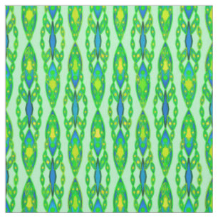 Tissu Tribal Batik - Mint, Emerald Green et Blue