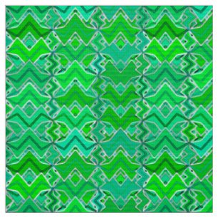 Tissu Tribal Batik Print, Jade Green et Lime Green