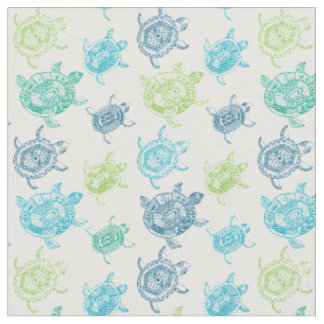 Tissu tribal frais d'impression de tortue de mer
