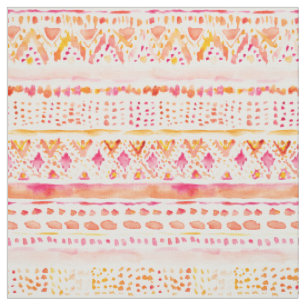 Tissu Tribal heureux lumineux d'aquarelle de DOOT