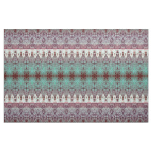 Tissu Tribal Western Motif Turquoise Bull Cow Skull Pays