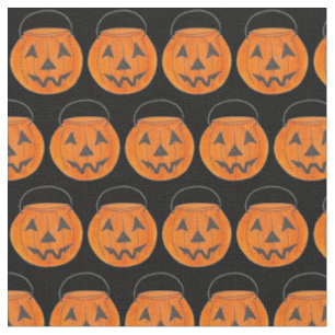 Tissu Trick ou Treat Orange Halloween Bucks Citrouilles