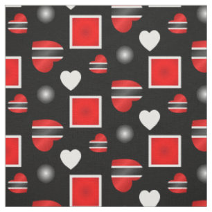 Tissu Trinidad et Tobago Drapeau du cœur sur fond noir